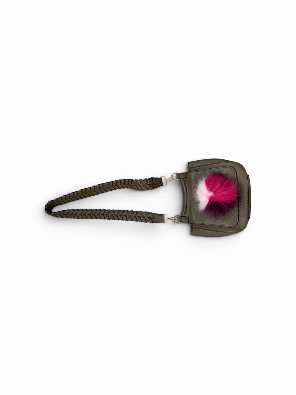 Anthropologie Olive Mini Crossbody with Pink Pom Pom - Picture 2 of 5